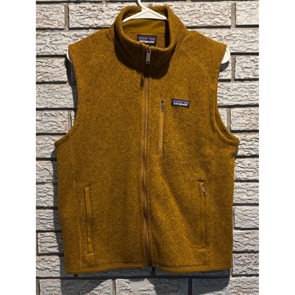 Patagonia Better Sweater Vest Womens Small Mustard Yellow Full Zip Fleece 25887